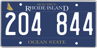 RI license plate 204844