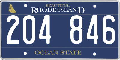 RI license plate 204846