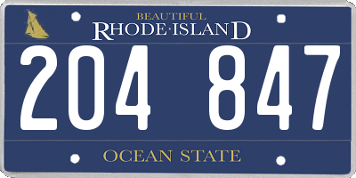 RI license plate 204847