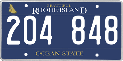 RI license plate 204848