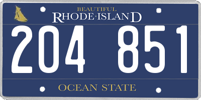 RI license plate 204851