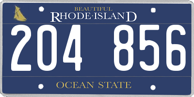 RI license plate 204856