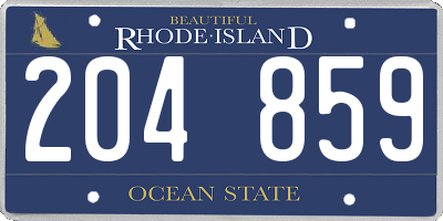 RI license plate 204859