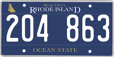 RI license plate 204863