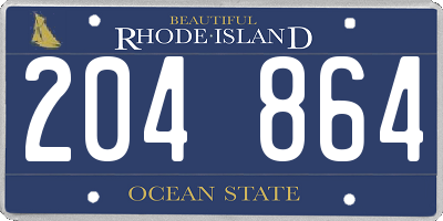 RI license plate 204864