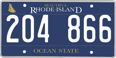 RI license plate 204866