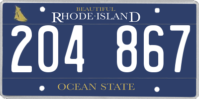 RI license plate 204867