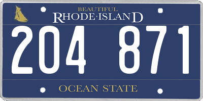 RI license plate 204871