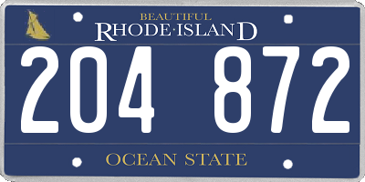 RI license plate 204872