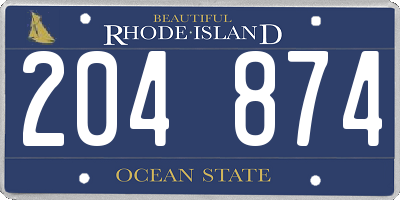 RI license plate 204874