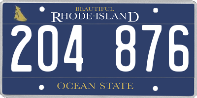 RI license plate 204876