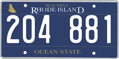 RI license plate 204881