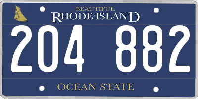 RI license plate 204882