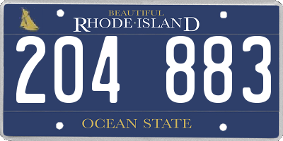 RI license plate 204883