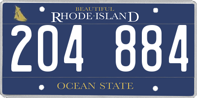 RI license plate 204884