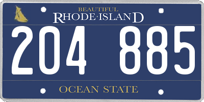 RI license plate 204885