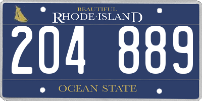 RI license plate 204889