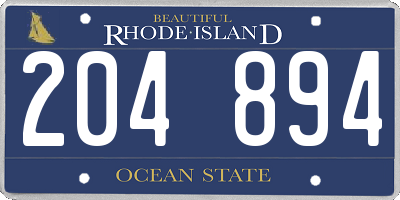 RI license plate 204894