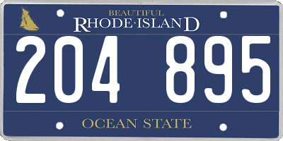 RI license plate 204895