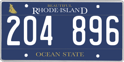 RI license plate 204896