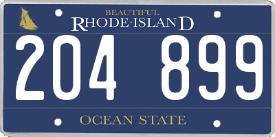 RI license plate 204899