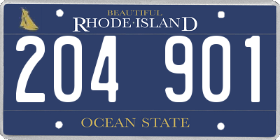 RI license plate 204901