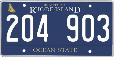 RI license plate 204903