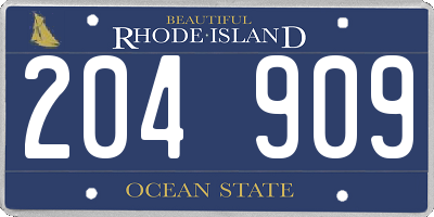 RI license plate 204909