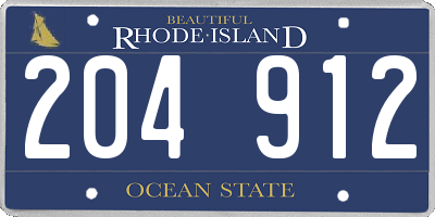 RI license plate 204912