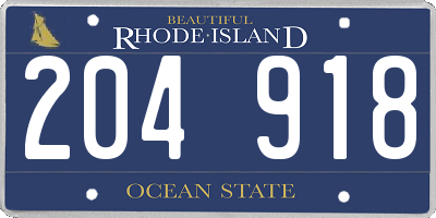 RI license plate 204918