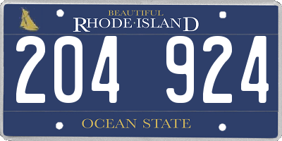 RI license plate 204924