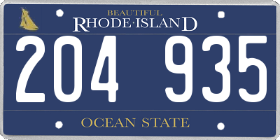 RI license plate 204935