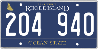 RI license plate 204940
