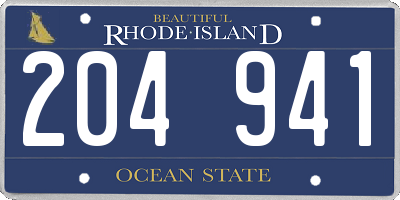 RI license plate 204941