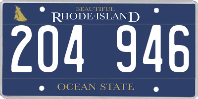 RI license plate 204946