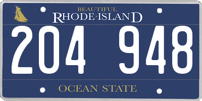 RI license plate 204948