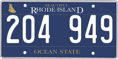 RI license plate 204949