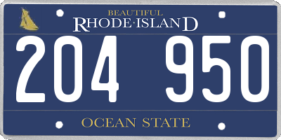 RI license plate 204950