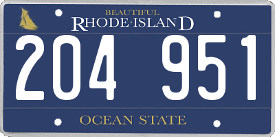 RI license plate 204951