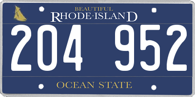 RI license plate 204952