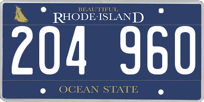 RI license plate 204960