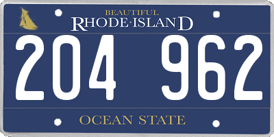 RI license plate 204962