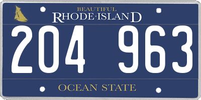 RI license plate 204963