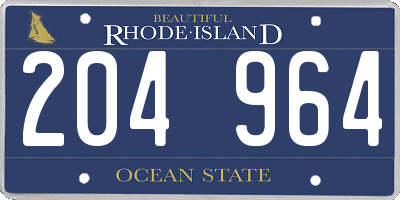 RI license plate 204964