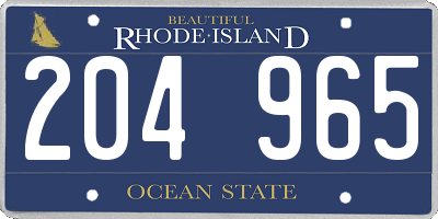 RI license plate 204965