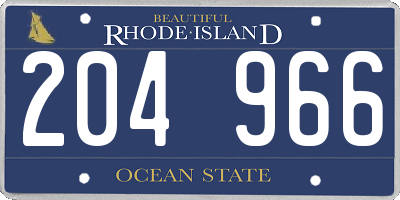RI license plate 204966