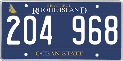 RI license plate 204968