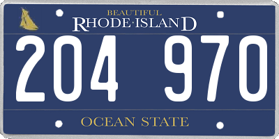 RI license plate 204970