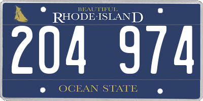 RI license plate 204974