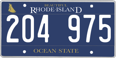 RI license plate 204975